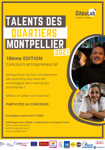 Talents des Quartiers Montpellier - Citélabs - 2021 - affiche